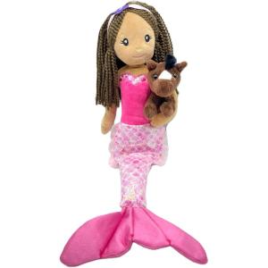 The Petting Zoo, Mermaid Doll with Horse Stuffed Animal, Gifts for Girls, Plush Mermaid Doll with Horse Plush Toy, 17 inch, Blonde(Ethnic)
