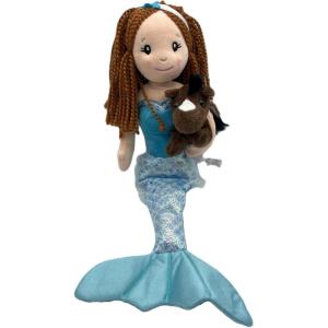 The Petting Zoo, Mermaid Doll with Horse Stuffed Animal, Gifts for Girls Plush Mermaid Doll with Horse Plush Toy, 17 inch, Red Hair, 3143x2HRS(Red Hair)