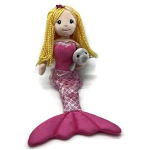 The Petting Zoo, Mermaid Doll with Manatee Stuffed Animal, Gift for Girls, Plush Doll with Manatee Plush Toy, 17 inch (Blonde)