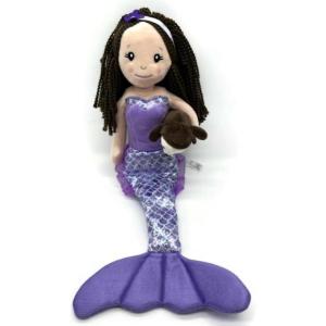 The Petting Zoo Mermaid Doll with Sea Otter Stuffed Animal- Great Gifts for Girls, Mermaid Plush Doll with Sea Otter Plush Toy, 17 inch (Brunette)
