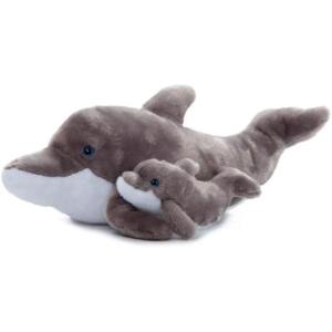 The Petting Zoo Mom and Baby Dolphin Stuffed Animal Plushie, Gifts for Kids, Wild Onez Ocean Animals, Dolphin Plush Toy 20 inches