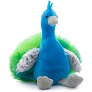 The Petting Zoo Peacock Stuffed Animal Plushie, Gifts for Kids, Wild Onez Wildlife Animals, Peacock Plush Toy 9 inches