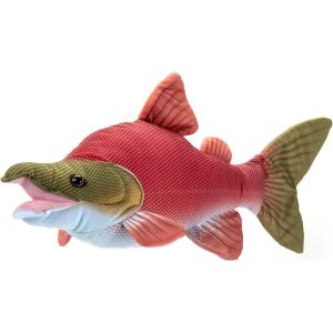 The Petting Zoo Sockeye Salmon Stuffed Animal Plushie, Gifts for Kids, Wild Onez Sealife River Fish Animals, Red Sockeye Salmon Plush Toy 20 Inches