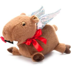 The Petting Zoo Valentine Carl Capybara Stuffed Animal Plushie, Gifts for Kids, Brown Capybara Plush Toy, 10 inches