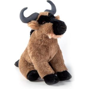 The Petting Zoo Wildebeest Stuffed Animal Plushie, Gifts for Kids, Wild Onez African Animals, Zoologee Wildebeest Plush Toy 12 Inches