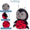 The Petting Zoo Ladybug Stuffed Animal Plushie, Gifts for Kids, Nuggetz Animals, Lady Bug Plush Toy, 6 inches (Pack of 2)(Small (Pack of 2))