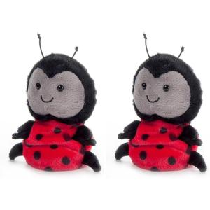 The Petting Zoo Ladybug Stuffed Animal Plushie, Gifts for Kids, Nuggetz Animals, Lady Bug Plush Toy, 6 inches (Pack of 2)(Small (Pack of 2))