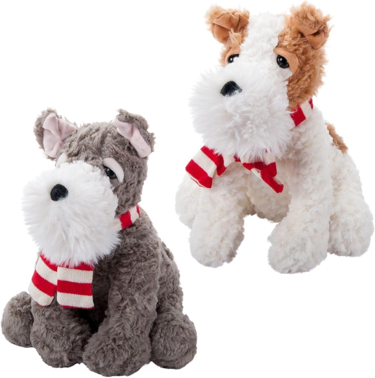 image:imageThe Petting Zoo Dog Plush Toy Gifts for Kids Holiday Fuzzlez Schnauzer Puppy Plush Toy 10 WhiteWhite