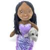 The Petting Zoo Mermaid Doll with Manatee Stuffed Animal- Great Gifts for Girls, Mermaid Plush Doll with Manatee Plush Toy, 17 inch (African American)