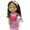 The Petting Zoo Mermaid Doll with Stingray Stuffed Animal- Great Gifts for Girls, Mermaid Plush Doll with Stingray Plush Toy, 17 inch (Dark Skin)