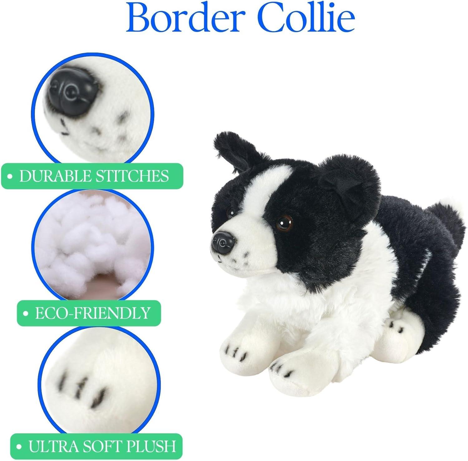 image:imageThe Petting Zoo Border Collie Dog Stuffed Animal Plushie Gifts for Kids Dog Plush Toy 12 inches