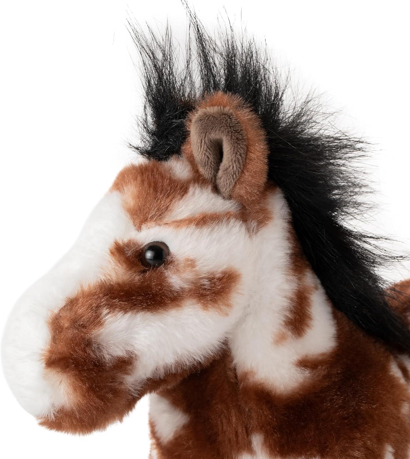 image:imageThe Petting Zoo Floppy Painted Pinto Horse Stuffed Animal Plushie Gifts for Kids Wild Onez Barnyard Animals Pinto Horse Plush Toy 16 inches