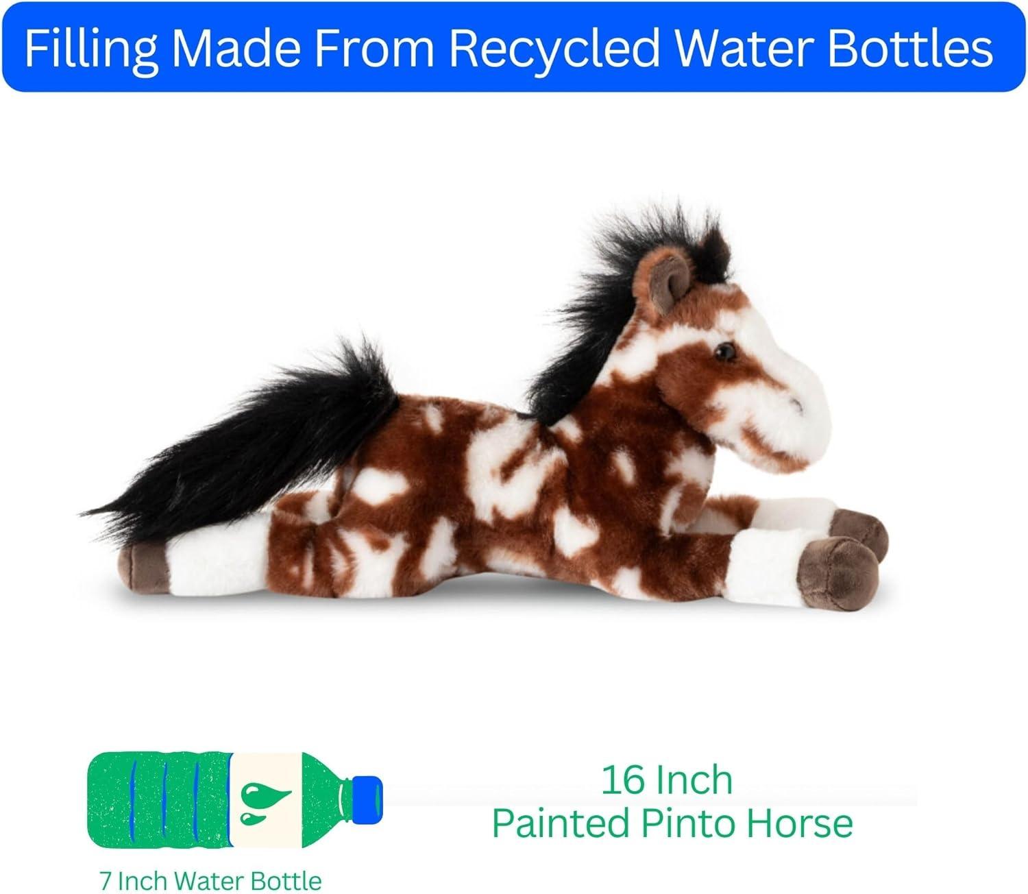 image:imageThe Petting Zoo Floppy Painted Pinto Horse Stuffed Animal Plushie Gifts for Kids Wild Onez Barnyard Animals Pinto Horse Plush Toy 16 inches