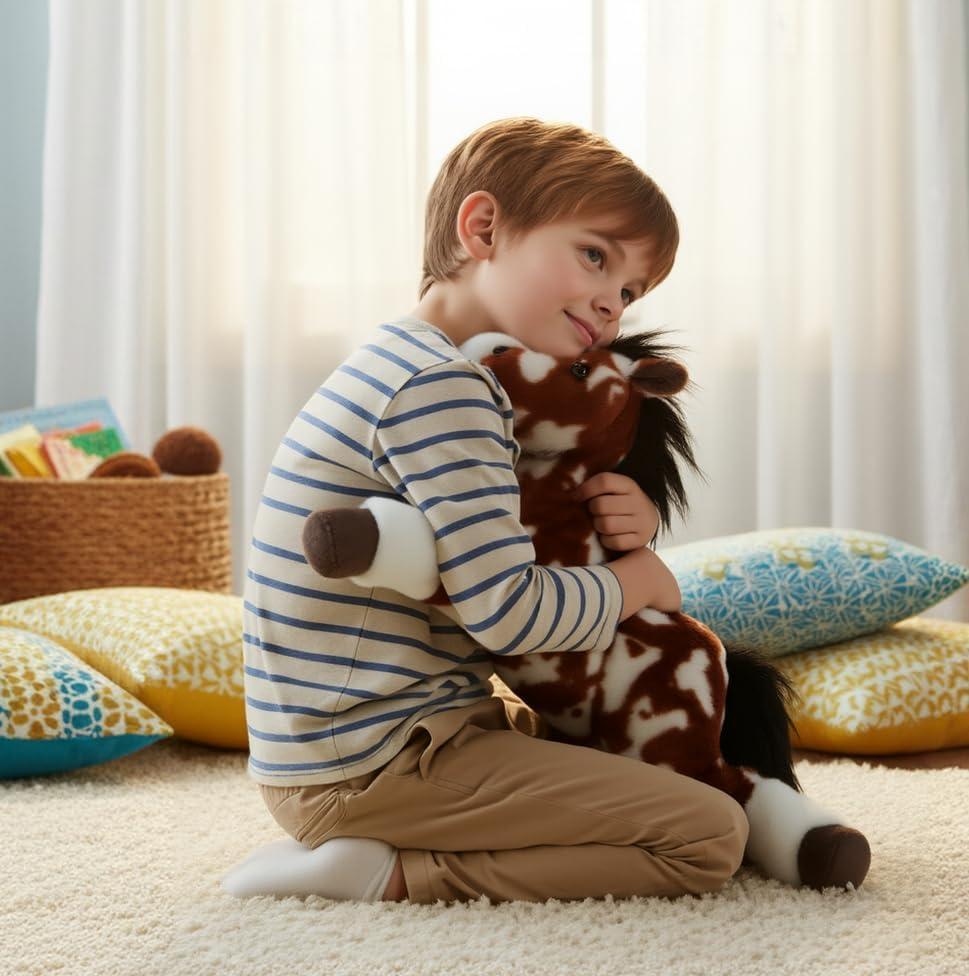 image:imageThe Petting Zoo Floppy Painted Pinto Horse Stuffed Animal Plushie Gifts for Kids Wild Onez Wildlife Animals Horse Plush Toy 24 inches