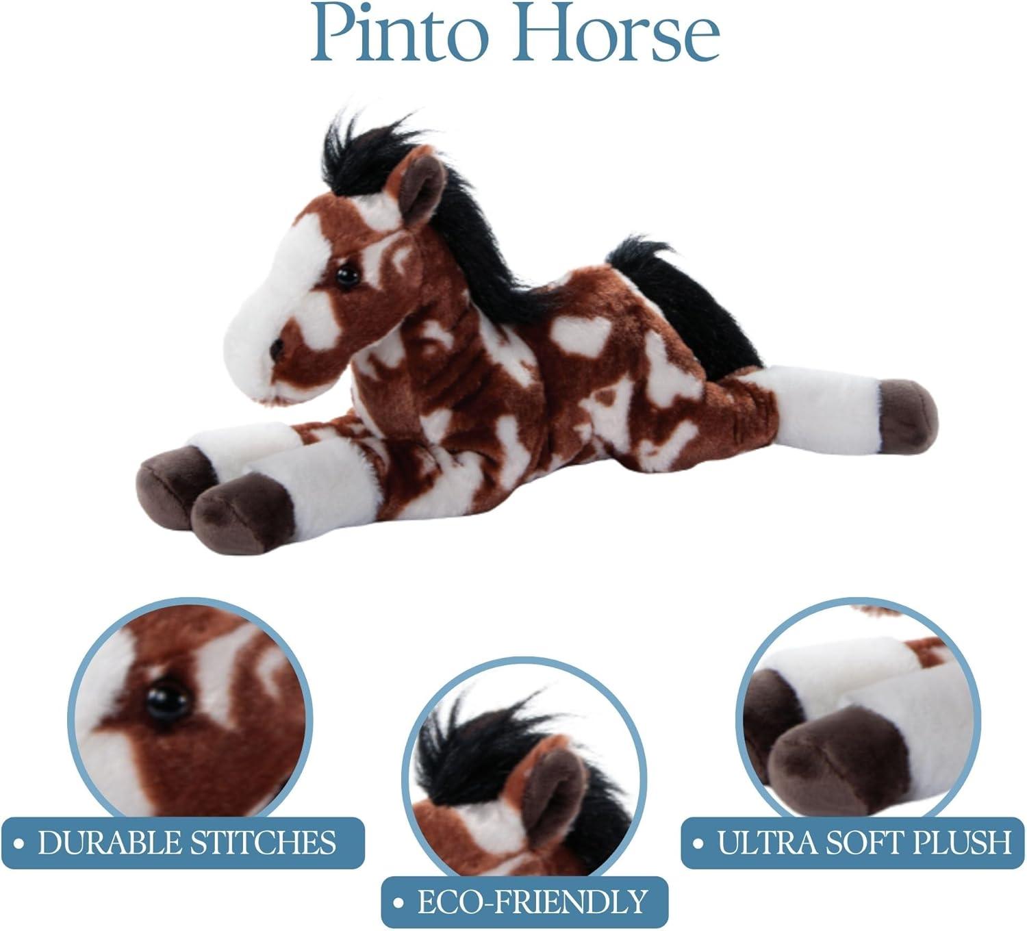 image:imageThe Petting Zoo Floppy Painted Pinto Horse Stuffed Animal Plushie Gifts for Kids Wild Onez Wildlife Animals Horse Plush Toy 24 inches