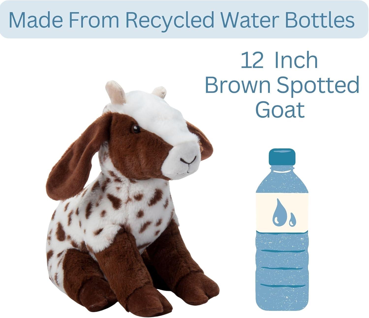 image:imageThe Petting Zoo Spotted Goat Stuffed Animal Plushie Gifts for Kids Wild Onez Wildlife Barn Animals Brown Spotted Goat Plush Toy 12 inches