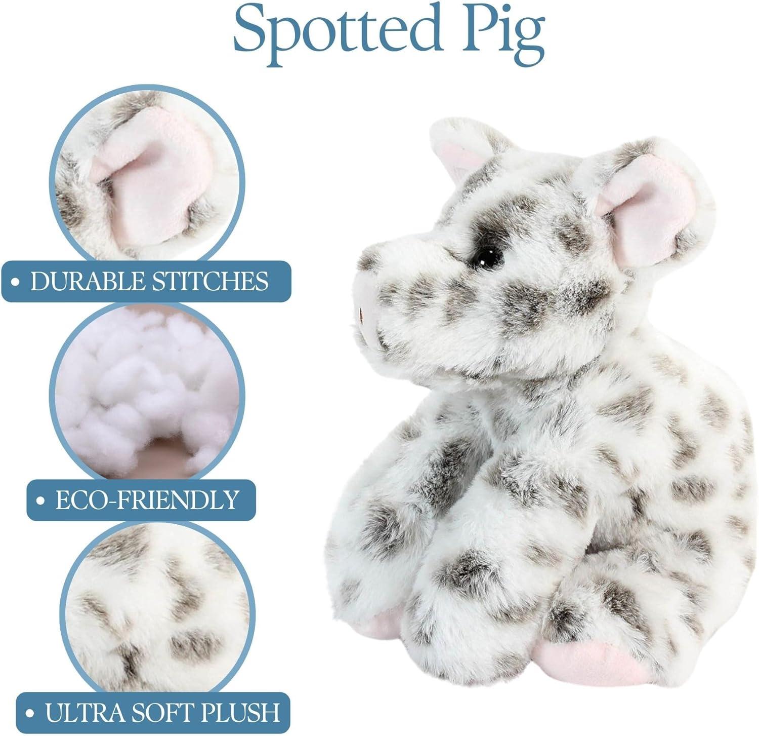 image:imageThe Petting Zoo Spotted Pig Stuffed Animal Plushie Gifts for Kids Wild Onez Barnyard Animals Pig Plush Toy 9 inches