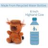 The Petting Zoo Highland Cow Stuffed Animal Plushie, Gifts for Kids, Nuggetz Farmyard Animals, Brown Highland Cow Plush Toy, 6 inches