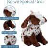 The Petting Zoo Spotted Goat Stuffed Animal Plushie, Gifts for Kids, Wild Onez Wildlife Barn Animals, Brown Spotted Goat Plush Toy, 12 inches