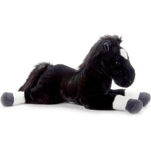 The Petting Zoo Floppy Horse Stuffed Animal Plushie, Gifts for Kids, Wild Onez Wildlife Animals, Black Horse Plush Toy, 24 inches