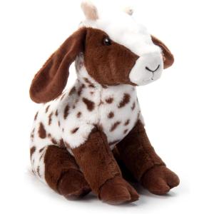 The Petting Zoo Spotted Goat Stuffed Animal Plushie, Gifts for Kids, Wild Onez Wildlife Barn Animals, Brown Spotted Goat Plush Toy, 12 inches