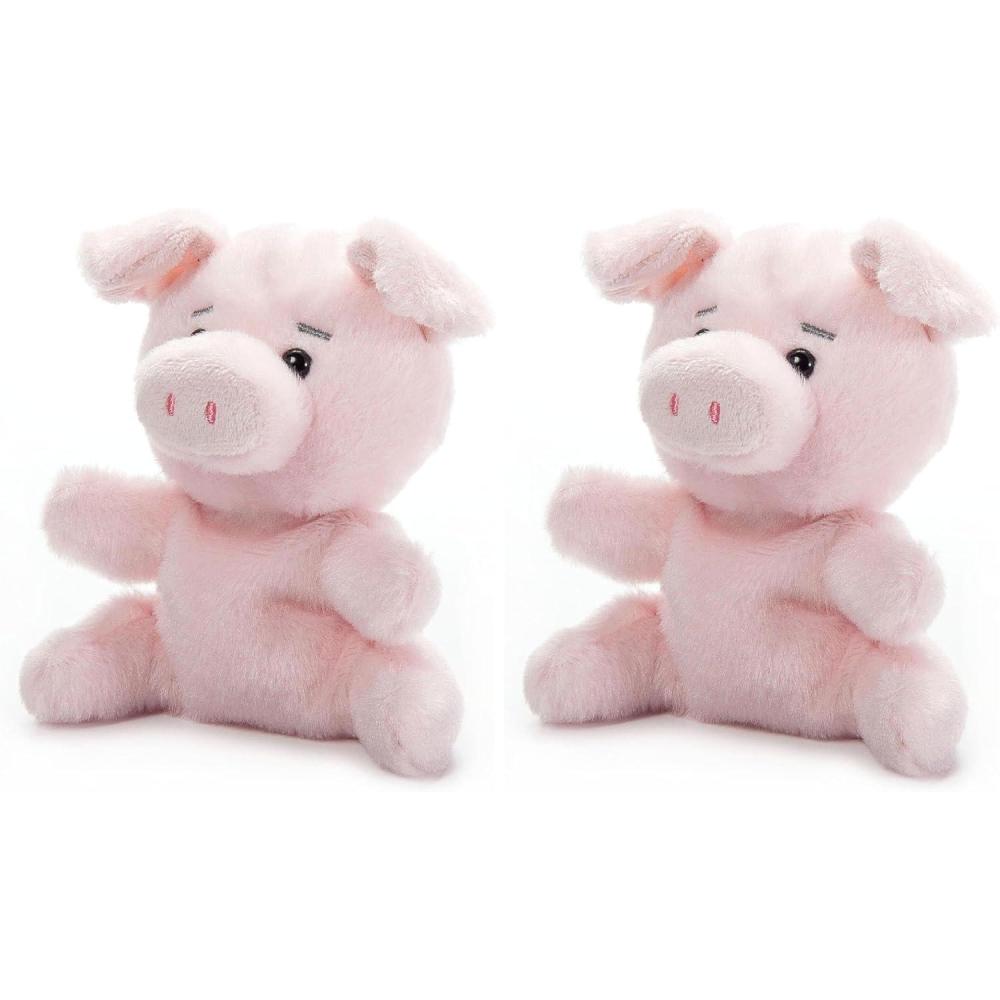 image:imageThe Petting Zoo Pig Stuffed Animal Plushie Gifts for Kids Nuggetz Wildlife Animals Pink Pig Plush Toy 6 inches Pack of 2Small Pack of 2