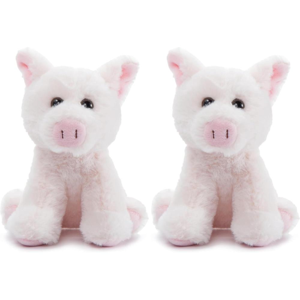 image:imageThe Petting Zoo Pig Stuffed Animal Plushie Gifts for Kids Wild Onez Babiez Farm Animals Pig Plush Toy 6 inches Pack of 26 in Pack of 2