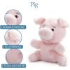The Petting Zoo Pig Stuffed Animal Plushie, Gifts for Kids, Nuggetz Wildlife Animals, Pink Pig Plush Toy, 6 inches (Pack of 2)(Small (Pack of 2))