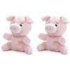 The Petting Zoo Pig Stuffed Animal Plushie, Gifts for Kids, Nuggetz Wildlife Animals, Pink Pig Plush Toy, 6 inches (Pack of 2)(Small (Pack of 2))