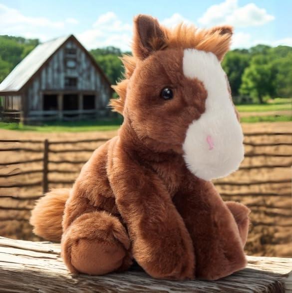 image:imageThe Petting Zoo Floppy Horse Stuffed Animal Plushie Gifts for Kids Wild Onez Wildlife Animals Horse Plush Toy 8 inches Pack of 28 in Pack of 2