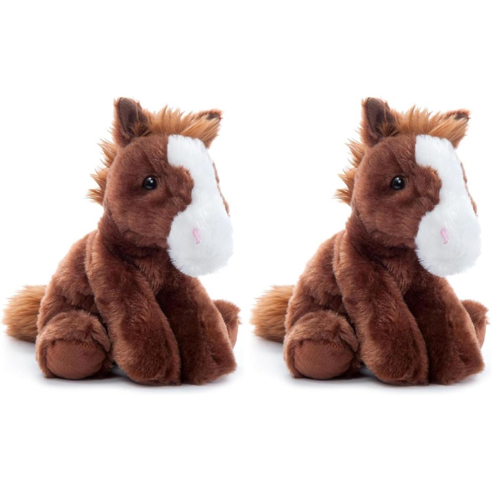 image:imageThe Petting Zoo Floppy Horse Stuffed Animal Plushie Gifts for Kids Wild Onez Wildlife Animals Horse Plush Toy 8 inches Pack of 28 in Pack of 2