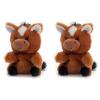 The Petting Zoo Horse Stuffed Animal Plushie, Gifts for Kids, Nuggetz Wildlife Animals, Brown Horse Plush Toy, 6 inches (Pack of 2)(Small (Pack of 2))