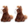 The Petting Zoo Horse Stuffed Animal Plushie, Gifts for Kids, Wild Onez Babiez Wildlife Animals, Brown Horse Plush Toy 6 inches (Pack of 2)(6 inches (Pack of 2))
