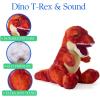 The Petting Zoo T-Rex Dinosaur Stuffed Animal Plushie, Gift for Kids, Dinosaur Animals, T-Rex Plush Toy with Sound-8 inch