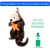 The Petting Zoo Sea Otter Stuffed Animal Plushie Backpack, Gifts for Kids, Sealife Animal Toy, Brown Sea Otter Plush Toy Book Bag, 20 inches