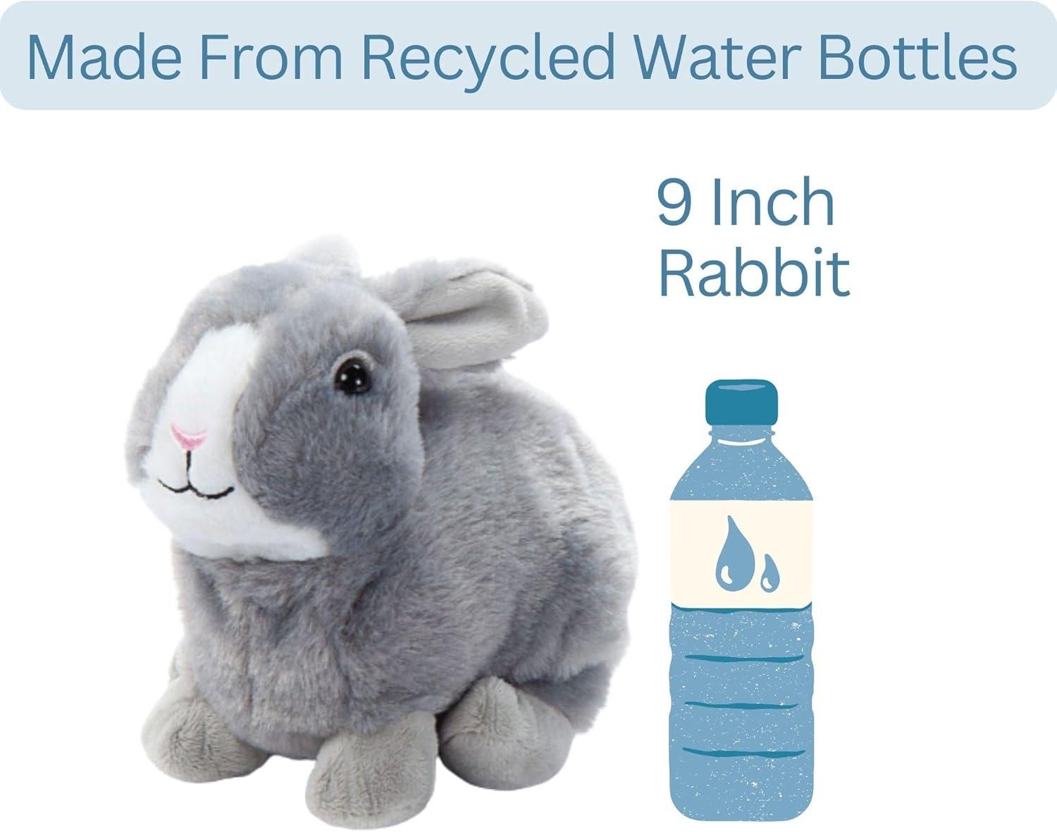 image:imageThe Petting Zoo Grey Rabbit Stuffed Animal Plushie Gifts for Kids Wild Onez Wildlife Animals Bunny Plush Toy 9 inches