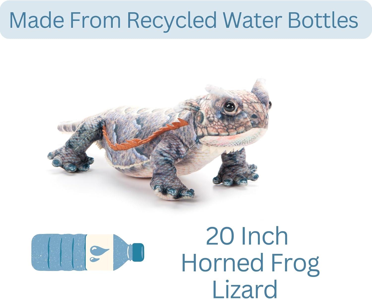 image:imageThe Petting Zoo Horned Frog Lizard Stuffed Animal Plushie Gifts for Kids Wild Onez Reptile Animals Lizard Plush Toy 14 Inches