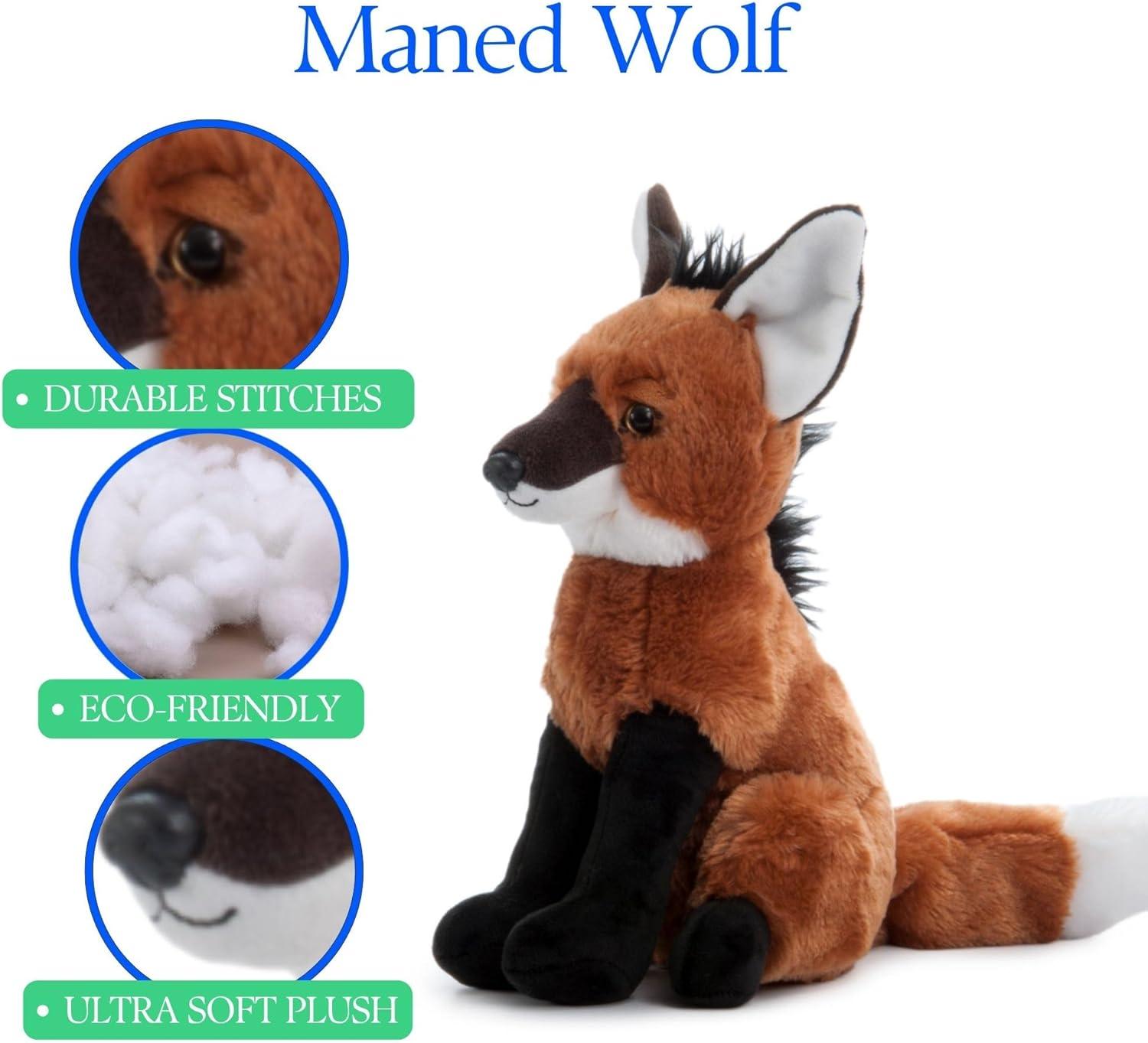 image:imageThe Petting Zoo Maned Wolf Stuffed Animal Gifts for Kids Wild Onez Zoo Animals Maned Wolf Plush Toy 12 inches
