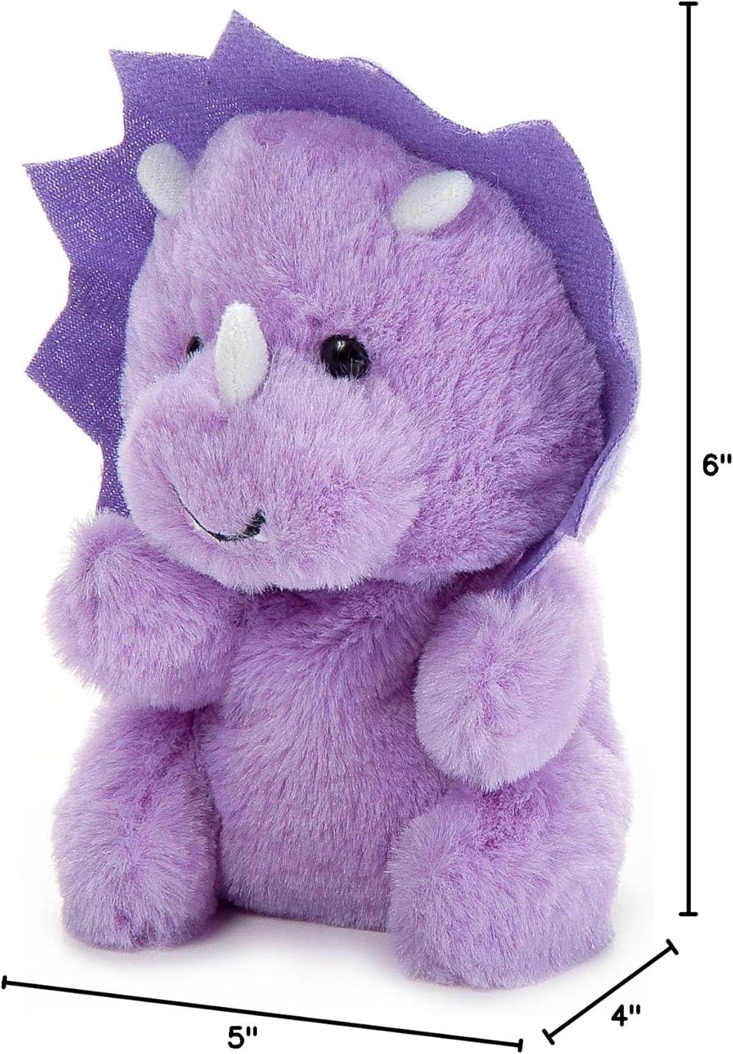 image:imageThe Petting Zoo Triceratops Dinosaur Stuffed Animal Plushie Nuggetz Animals Purple Triceratops Dinosaur Plush Toy 6 inches Pack of 2Small