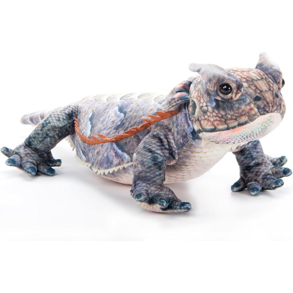 image:imageThe Petting Zoo Horned Frog Lizard Stuffed Animal Plushie Gifts for Kids Wild Onez Reptile Animals Lizard Plush Toy 14 Inches