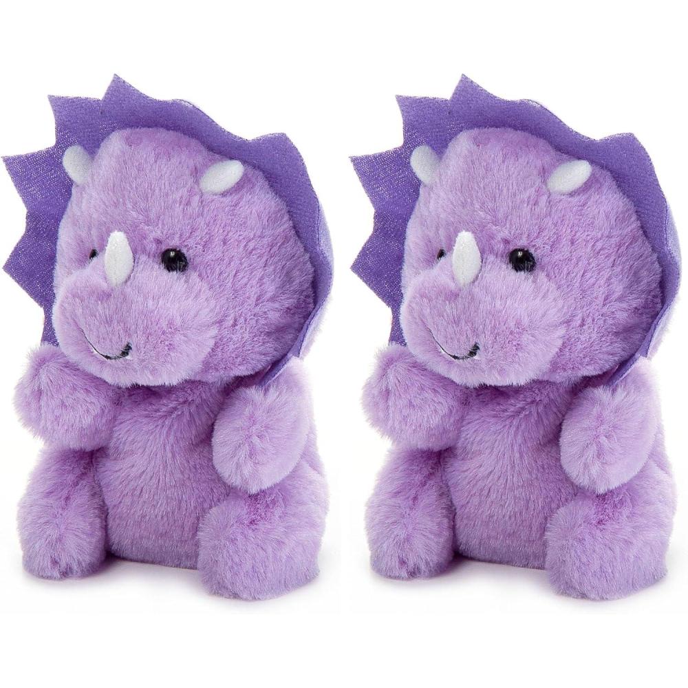 image:imageThe Petting Zoo Triceratops Dinosaur Stuffed Animal Plushie Nuggetz Animals Purple Triceratops Dinosaur Plush Toy 6 inches Pack of 2Small Pack of 2