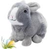 The Petting Zoo Grey Rabbit Stuffed Animal Plushie, Gifts for Kids, Wild Onez Wildlife Animals, Bunny Plush Toy, 9 inches