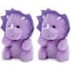 The Petting Zoo Triceratops Dinosaur Stuffed Animal Plushie, Nuggetz Animals, Purple Triceratops Dinosaur Plush Toy 6 inches (Pack of 2)(Small (Pack of 2))