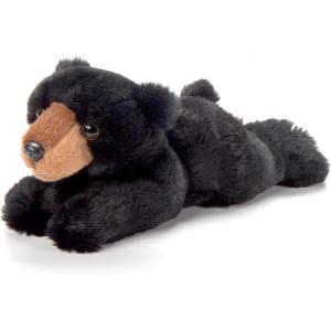 The Petting Zoo Black Bear Stuffed Animal Plushie, Gifts for Kids, Wildlife Animals, Floppy Black Bear Plush Toy, 12 inches
