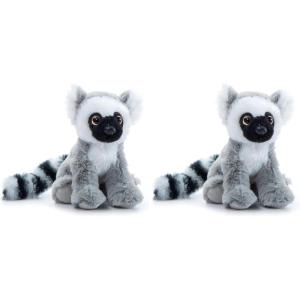 The Petting Zoo Ring-Tailed Lemur Stuffed Animal Plushie, Gifts for Kids, Wild Onez Babiez Zoo Animals, Lemur Plush Toy 6 inches (Pack of 2)(6 in (Pack of 2))