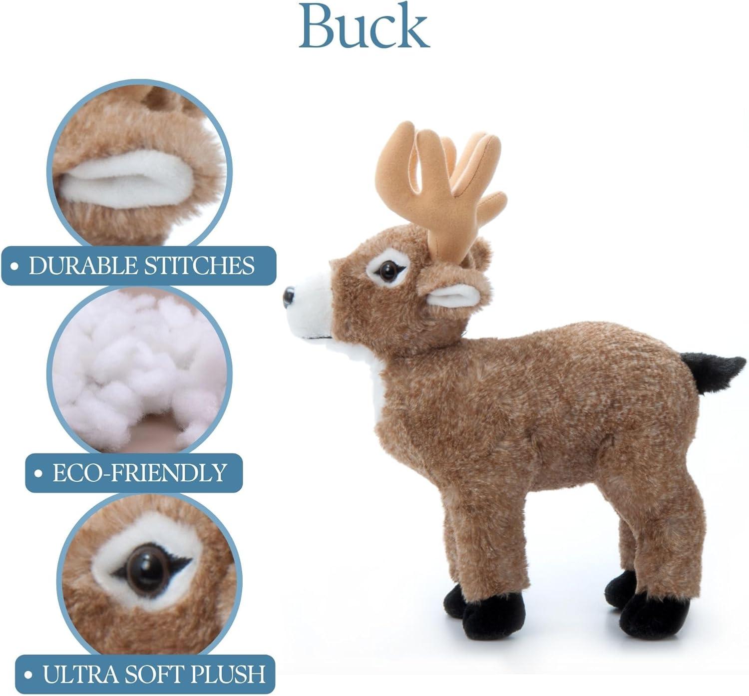 image:imageThe Petting Zoo Buck Stuffed Animal Gifts for Kids Wild Onez Zoo Animals Buck Plush Toy 12 inches