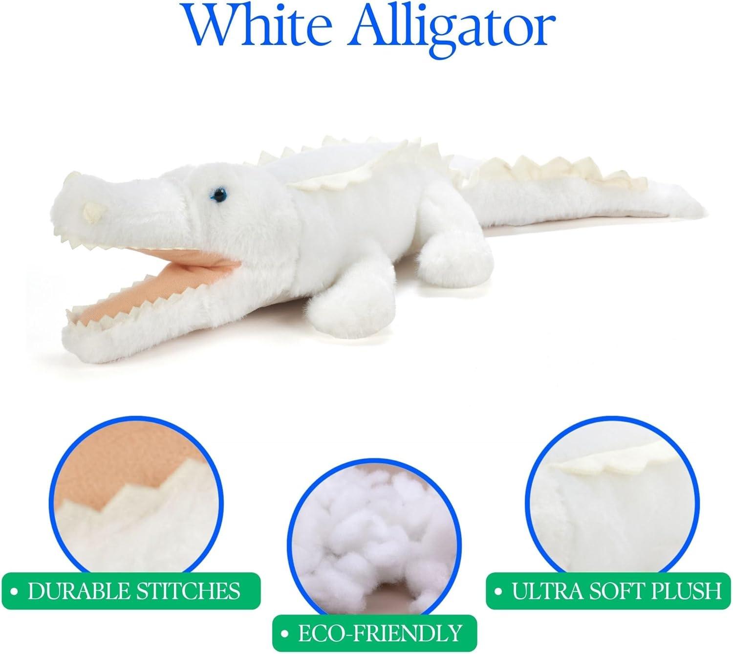 image:imageThe Petting Zoo White Alligator amp Blue Eyes Stuffed Animal Plushie Gifts for Kids Wild Onez Zoo Animals Alligator Plush Toy 22 Inches
