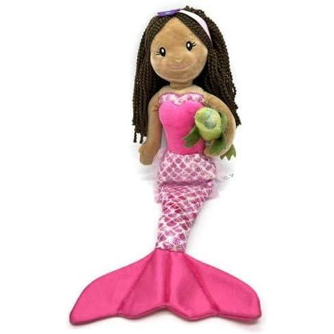 image:imageThe Petting Zoo Mermaid Doll with Alligator Stuffed Animal Great Gifts for Girls Mermaid Plush Doll with Alligator Plush Toy 17 inch Red HairDark Skin