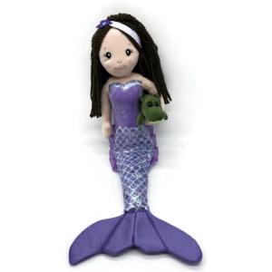 The Petting Zoo Mermaid Doll with Alligator Stuffed Animal- Great Gifts for Girls, Mermaid Plush Doll with Alligator Plush Toy, 17 inch (Brunette)