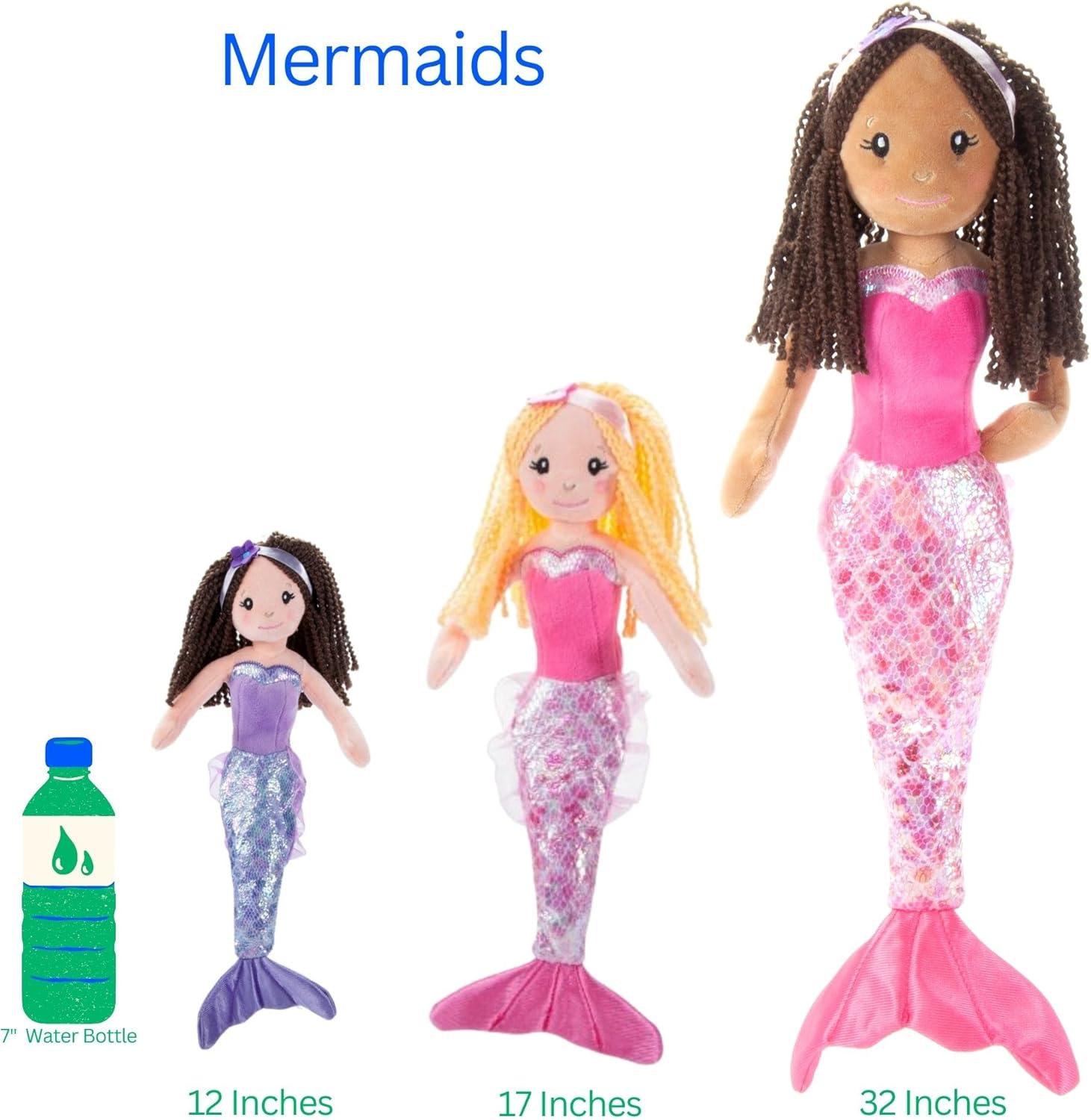 image:imageThe Petting Zoo Mermaid Doll with Flamingo Stuffed Animal Great Gifts for Girls Mermaid Plush Doll with Flamingo Plush Toy 17 inch Red HairBrunette